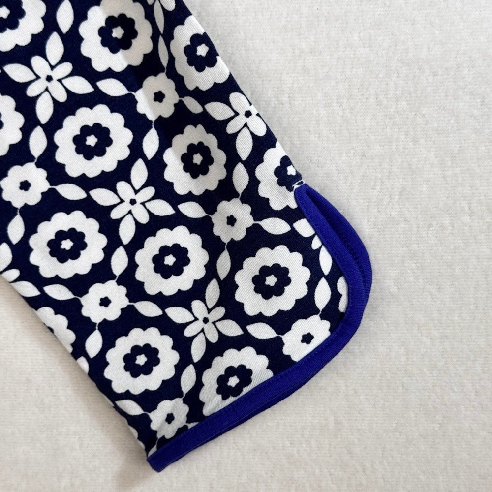 Boden Blue White Floral Geometric Print 3/4 Sleeve Shift Dress with Pockets - Picture 4 of 9